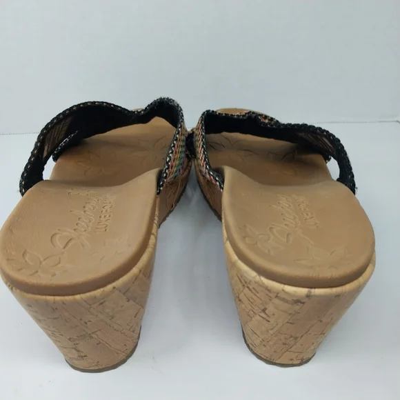 Skechers Beverly Delighted Womens 10 Luxe Foam Rainbow Woven Open Toe Sandals - Picture 6 of 9